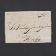 Carta Pré-Filatélica circulada de Mialhada (Mealhada) para Lisboa datada 15-08-1835