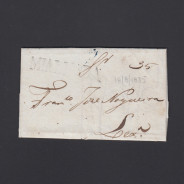 Carta Pré-Filatélica circulada de Mialhada (Mealhada) para Lisboa datada 18-08-1835