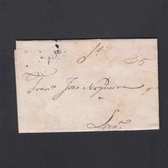 Carta Pré-Filatélica circulada de Mialhada (Mealhada) para Lisboa datada 21-08-1835