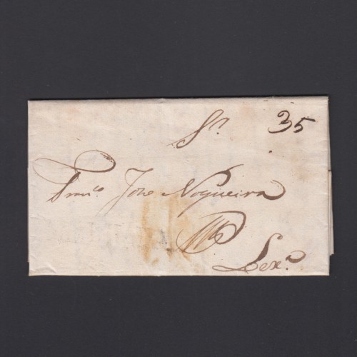 Carta Pré-Filatélica circulada de Mialhada (Mealhada) para Lisboa datada 28-08-1835