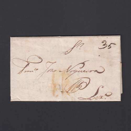 Carta Pré-Filatélica circulada de Mialhada (Mealhada) para Lisboa datada 28-08-1835