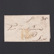 Carta Pré-Filatélica circulada de Mialhada (Mealhada) para Lisboa datada 28-08-1835