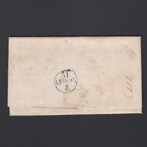 Carta Pré-Filatélica circulada de Mialhada (Mealhada) para Lisboa datada 28-08-1835