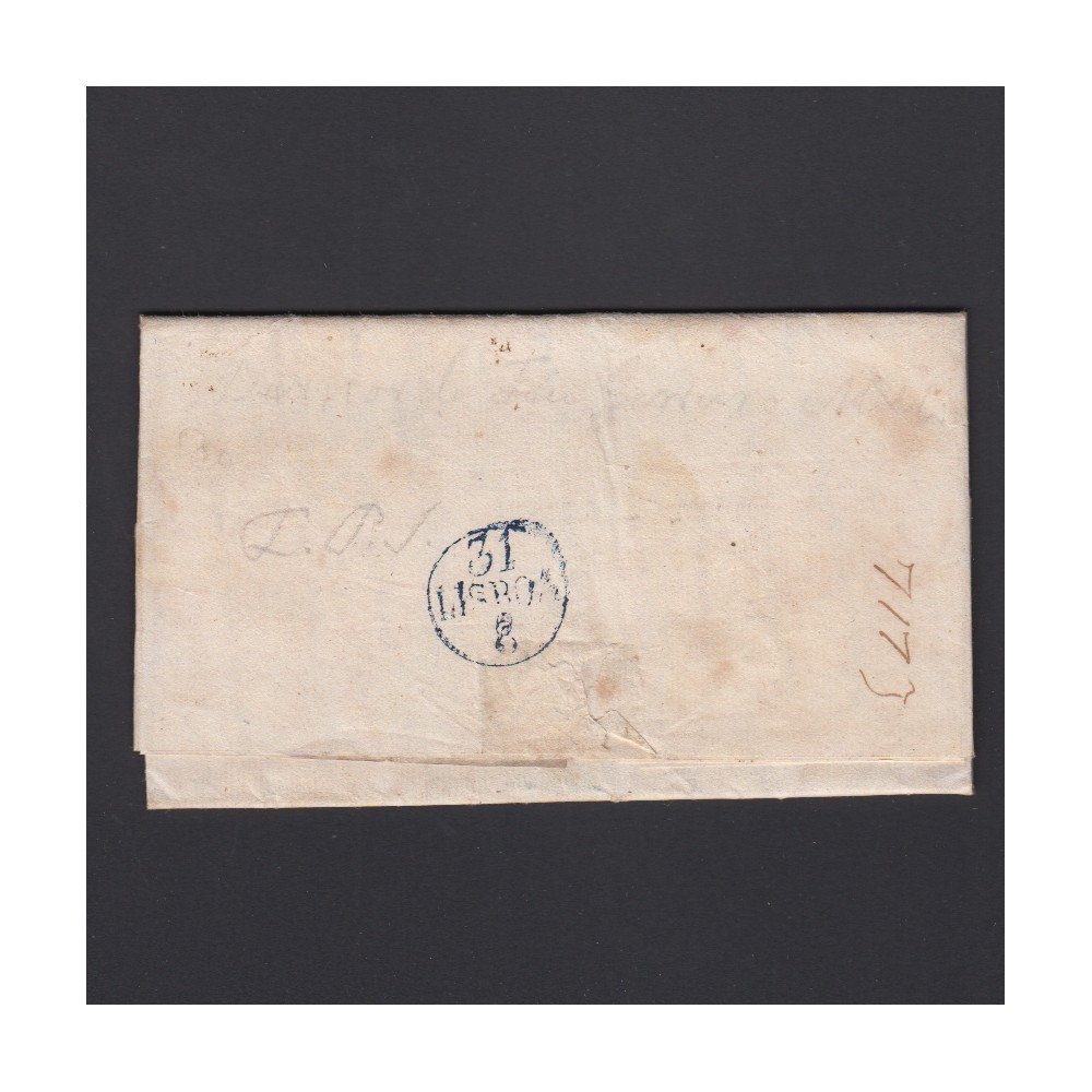Carta Pré-Filatélica circulada de Mialhada (Mealhada) para Lisboa datada 28-08-1835