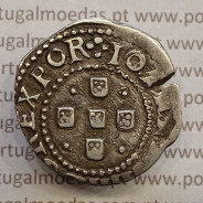 MOEDA DE MEIO TOSTÃO EM PRATA 1640-1656 (NÃO CATALOGADA NO A. GOMES) D. JOÃO IV - CRUZ CANTONADA E CERCADA POR PONTOS.