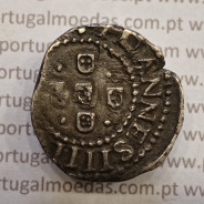 MOEDA DE MEIO TOSTÃO EM PRATA 1640-1656 (NÃO CATALOGADA NO A. GOMES) D. JOÃO IV - CRUZ CANTONADA E CERCADA POR PONTOS.