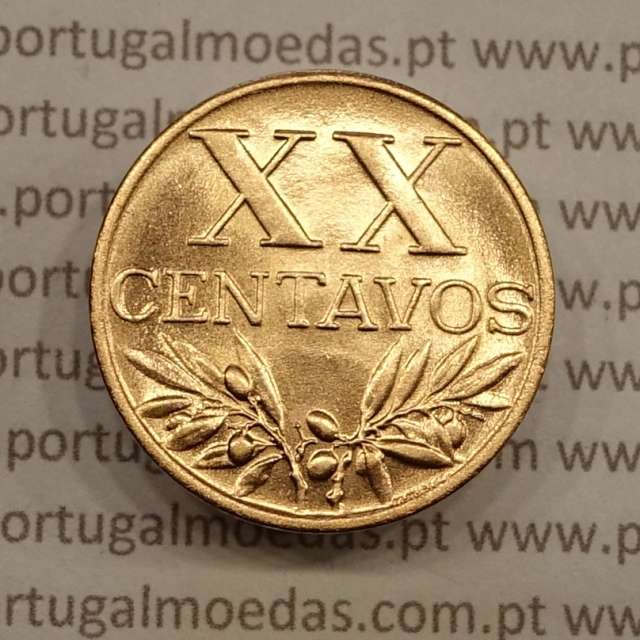 MOEDA DE VINTE CENTAVOS (XX CENTAVOS) BRONZE 1960 SOBERBA