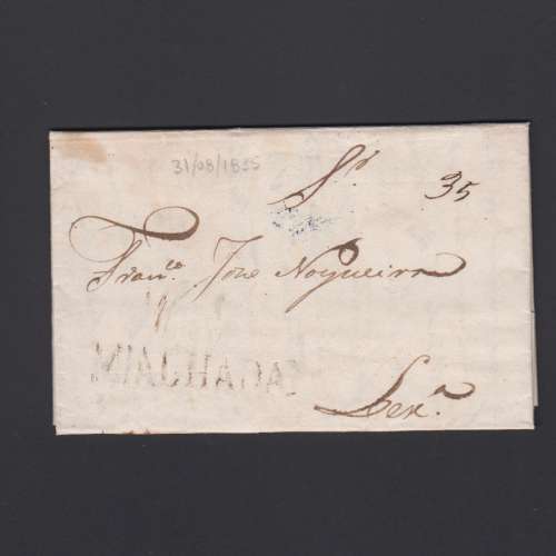 Carta Pré-Filatélica circulada de Mialhada (Mealhada) para Lisboa datada 31-08-1835