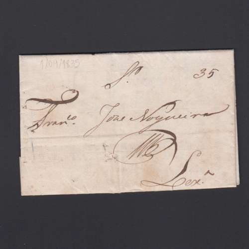 Carta Pré-Filatélica circulada de Mialhada (Mealhada) para Lisboa datada 01-09-1835