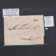 Carta Pré-Filatélica circulada de Mialhada (Mealhada) para Lisboa datada 20-10-1835