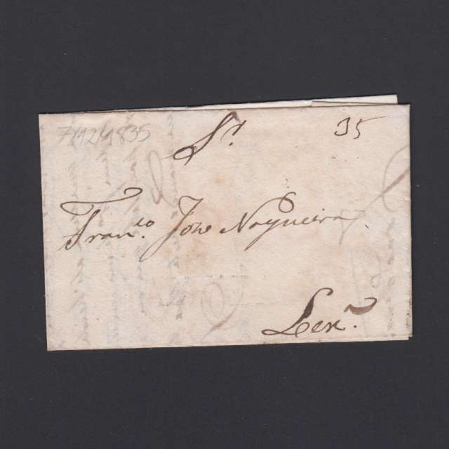 Carta Pré-Filatélica circulada de Mialhada (Mealhada) para Lisboa datada 07-12-1835