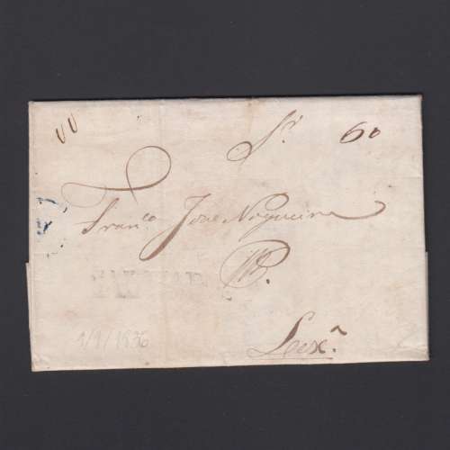 Carta Pré-Filatélica circulada de Mialhada (Mealhada) para Lisboa datada 01-01-1836
