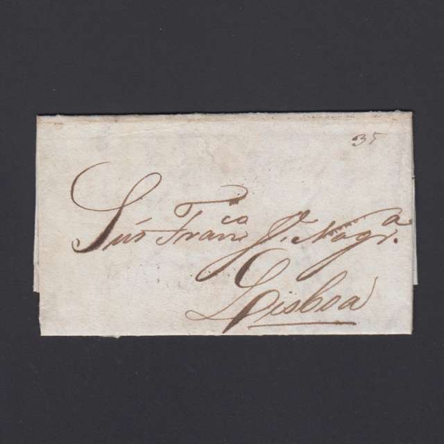 Carta Pré-Filatélica circulada de Mialhada (Mealhada) para Lisboa datada 16-05-1838
