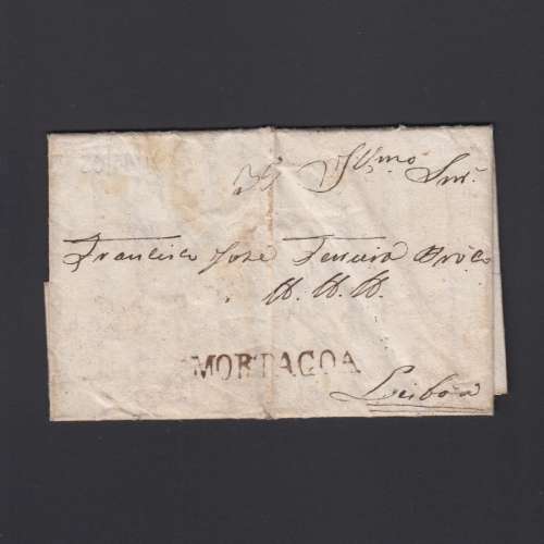 Carta Pré-Filatélica circulada de Mortágua para Lisboa datada 29-08-1829