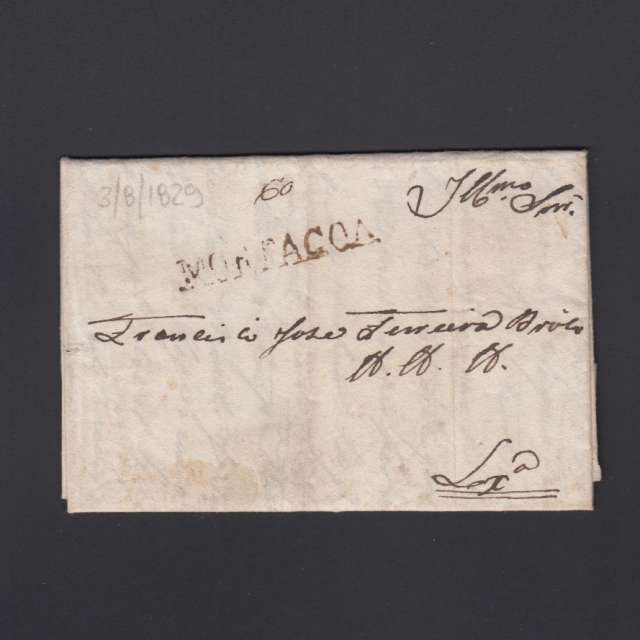 Carta Pré-Filatélica circulada de Mortágua para Lisboa datada 03-08-1829