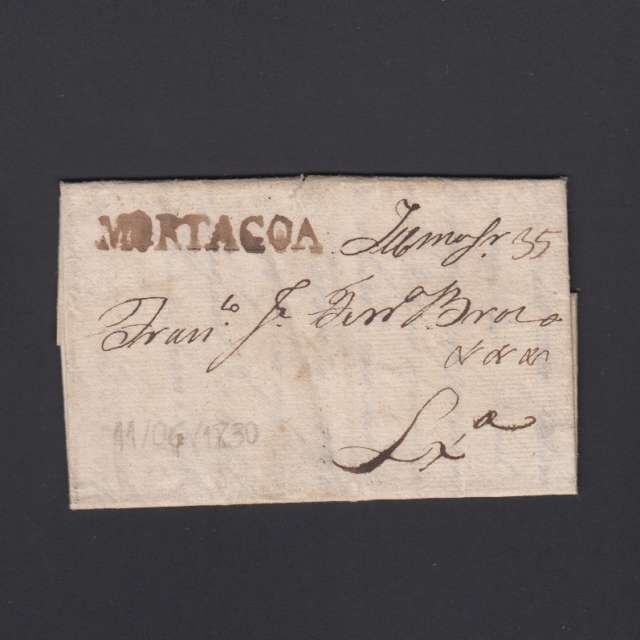 Carta Pré-Filatélica circulada de Mortágua para Lisboa datada 11-06-1830