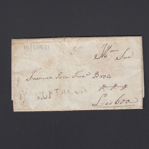Carta Pré-Filatélica circulada de Mortágua para Lisboa datada 15-03-1831