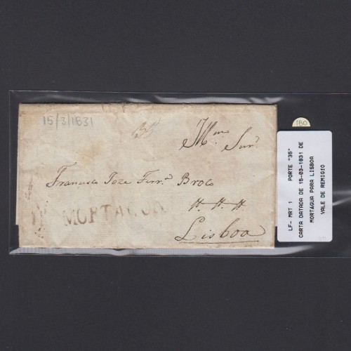 Carta Pré-Filatélica circulada de Mortágua para Lisboa datada 15-03-1831