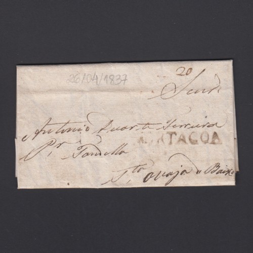 Carta Pré-Filatélica circulada de Mortágua para Granja Baixo datada 26-04-1837