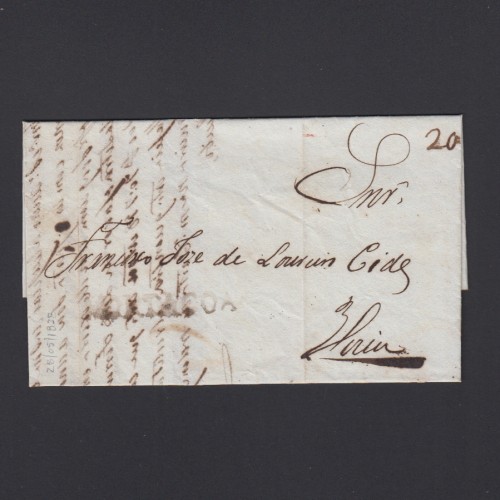 Carta Pré-Filatélica circulada de Mortágua para Viseu datada 28-05-1838