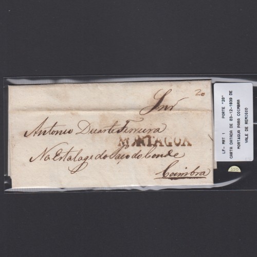 Carta Pré-Filatélica circulada de Mortágua para Coimbra datada 10-09-1839