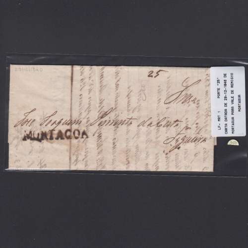 Carta Pré-Filatélica circulada de Mortágua para Vale de Remigio datada 29-12-1840