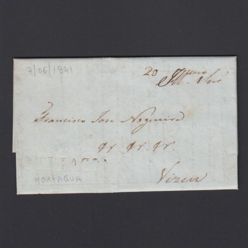 Carta Pré-Filatélica circulada de Mortágua para Viseu datada 07-06-1841