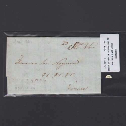 Carta Pré-Filatélica circulada de Mortágua para Viseu datada 07-06-1841