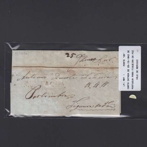 Carta Pré-Filatélica circulada de Mortágua para Figueira da Foz datada 03-12-1842