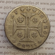 MOEDA 12 VINTÉNS PRATA (240 RÉIS) 1782 COROA PEQUENA DIADEMA LOZANGO 2 PONTOS CRUZ SIMPLES /REVERSO CRUZ GRANDE