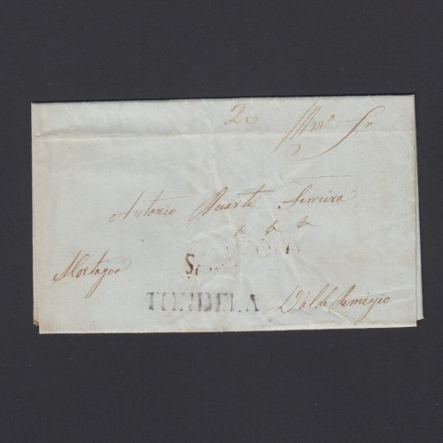 Pré-Filatélica circulada de Sabugoza para Vale Remigio datada 19-11-1847