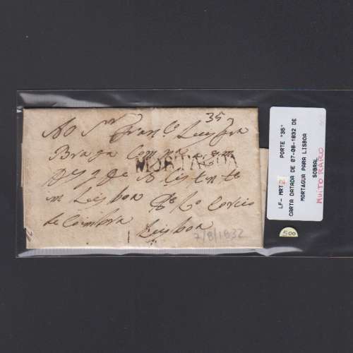 Pré-Filatélica circulada de Mortágua para Lisboa datada 07-08-1832