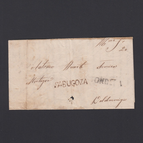 Pré-Filatélica circulada de Sabugoza para Vale Remigio datada 01-12-1848