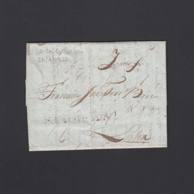 Pré-Filatélica circulada de S. Comba Dão para Lisboa datada 24-04-1830