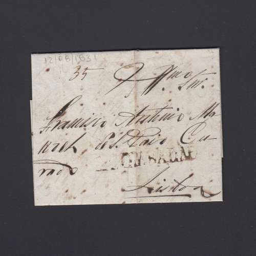 Pré-Filatélica circulada de S. Comba Dão para Lisboa datada 21-08-1831