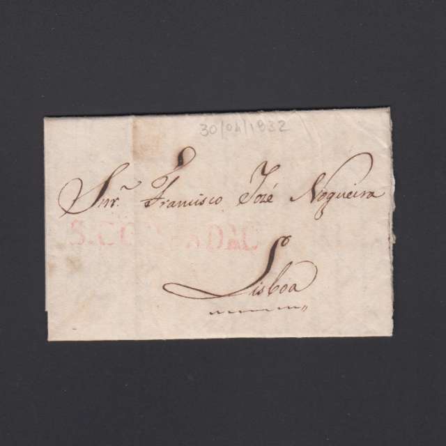 Pré-Filatélica circulada de S. Comba Dão para Lisboa datada 30-04-1832