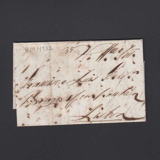 Pré-Filatélica circulada de S. Comba Dão para Lisboa datada 08-09-1832