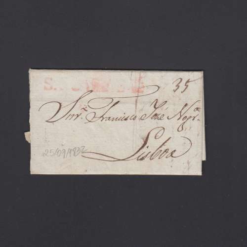 Pré-Filatélica circulada de S. Comba Dão para Lisboa datada 25-09-1832