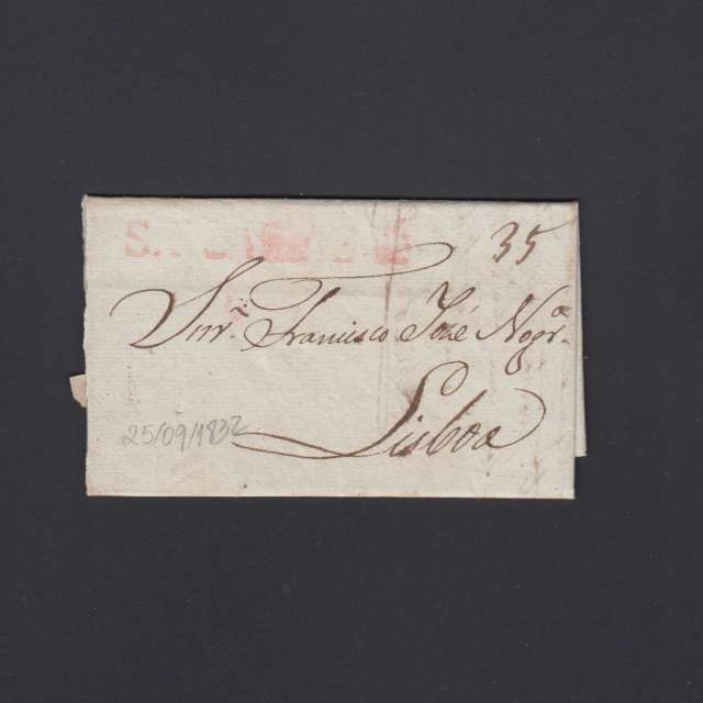 Pré-Filatélica circulada de S. Comba Dão para Lisboa datada 25-09-1832