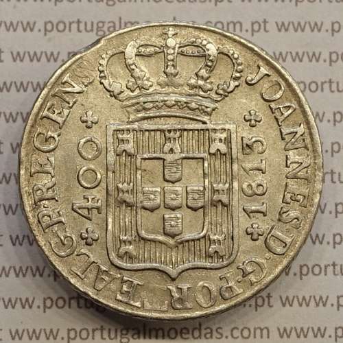 MOEDA CRUZADO NOVO PRATA (480 RÉIS) 1813 DIADEMA LOZANGO 4 PONTOS (BELA-) - D. JOÃO PRÍNCIPE REGENTE