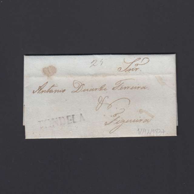 Pré-Filatélica circulada de Tondela para Figueira datada 12-12-1837