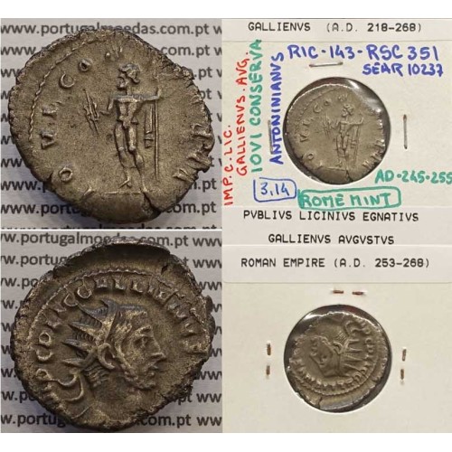 GALLIENUS - ANTONINIANO AR - IMP C LIC GALLIENVS AVG / IOVI CONSERVA (245-255 d.C) (253 d.C A 268 d.C