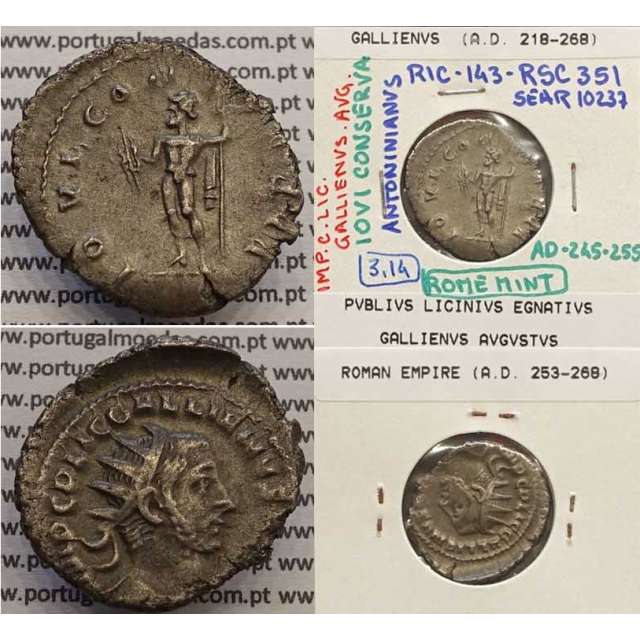 GALLIENUS - ANTONINIANO AR - IMP C LIC GALLIENVS AVG / IOVI CONSERVA (245-255 d.C) (253 d.C A 268 d.C