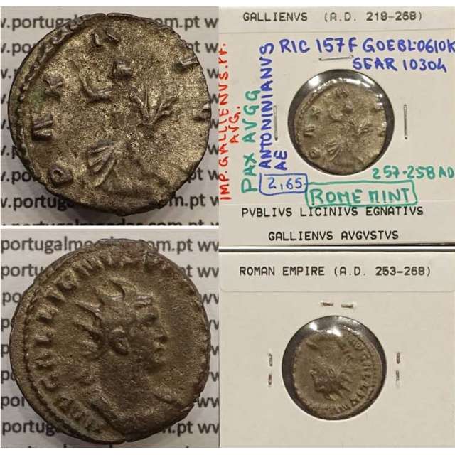 GALLIENUS - ANTONINIANO - IMP GALLIENVS PF AVG / PAX AVGG (257-258 d.C) (253 d.C A 268 d.C )