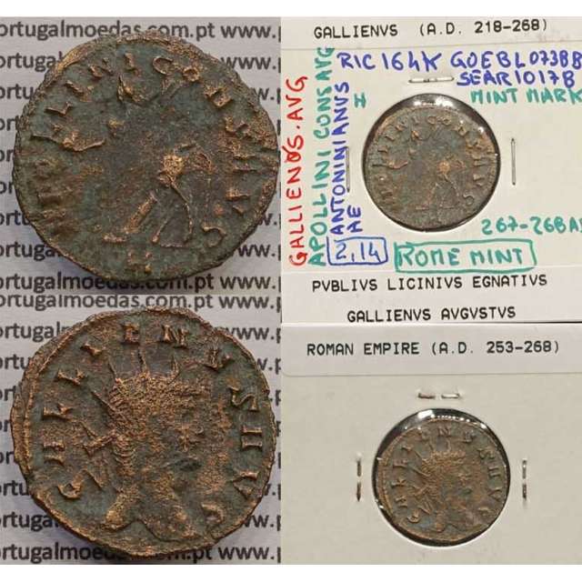 GALLIENUS - ANTONINIANO - GALLIENVS AVG / APOLLINI CONS AVG (267-268 d.C) (253 d.C A 268 d.C )