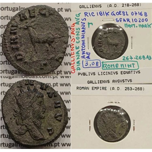 GALLIENUS - ANTONINIANO - GALLIENVS AVG / DIANAE CONS AVG (267-268 d.C) (253 d.C A 268 d.C )
