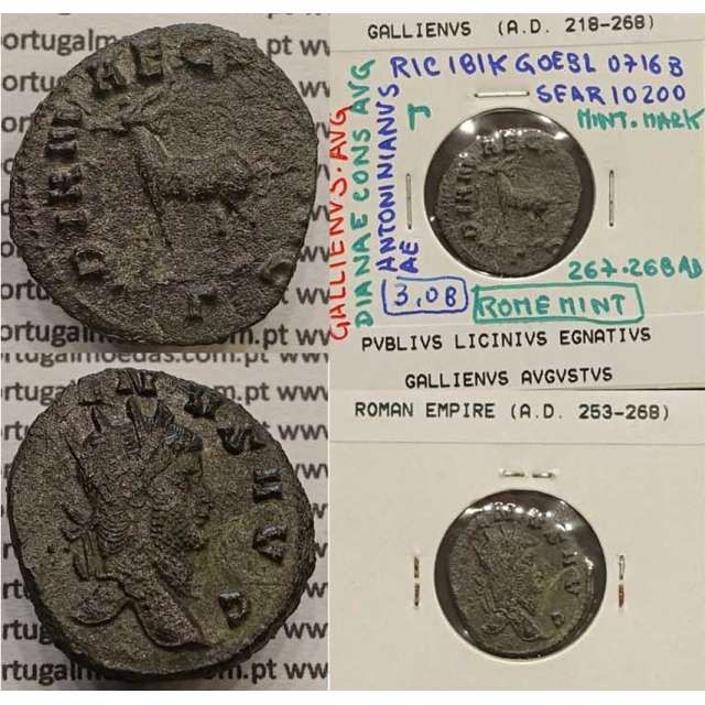 GALLIENUS - ANTONINIANO - GALLIENVS AVG / DIANAE CONS AVG (267-268 d.C) (253 d.C A 268 d.C )