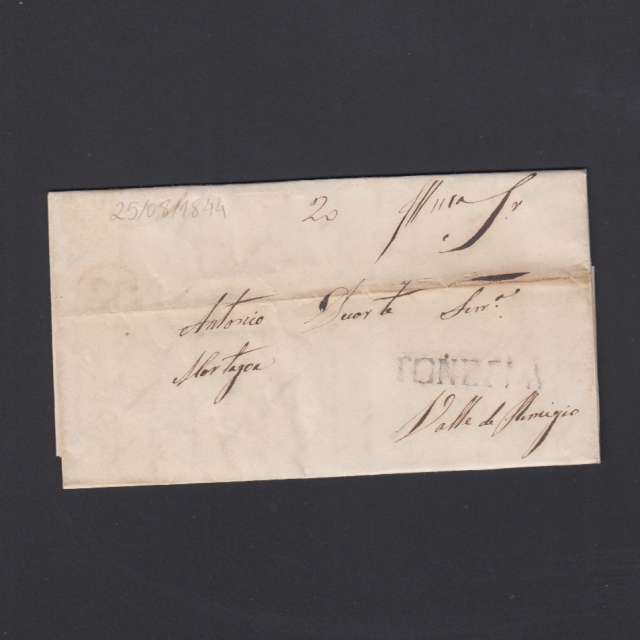 Pré-Filatélica circulada de Tondela para Vale Remigio datada 25-08-1844