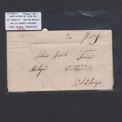 Pré-Filatélica circulada de Tondela para Vale de Remigio datada 12-08-1847