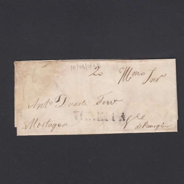 Pré-Filatélica circulada de Tondela para Vale de Remigio datada 10-04-1848